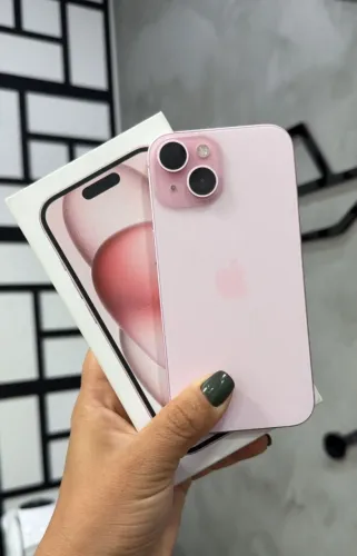 iPhone 15 Rosa 128GB 100% (Completo) + Nota e 3 meses de garantia