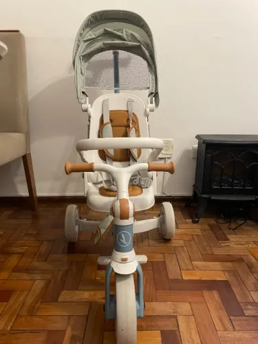 Triciclo Multifuncional E-lite Trike 5 Em 1 - Premium Baby Cor Off White E Azul