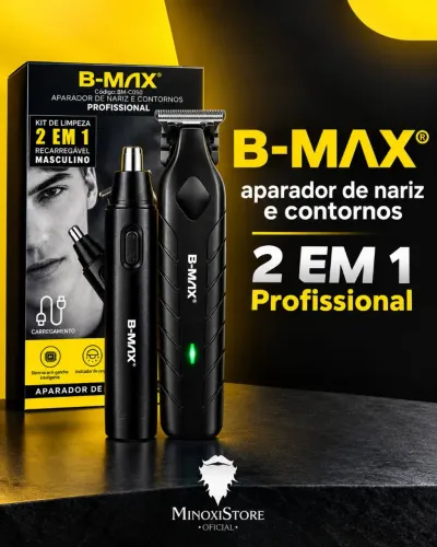 Aparador de Nariz e Barba 2 em 1 B-MAX Recarregável