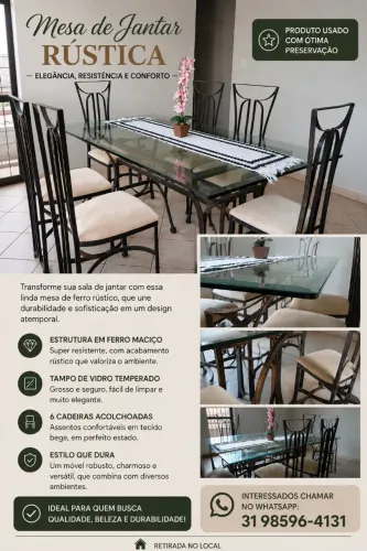 Mesa de jantar 6 cadeiras