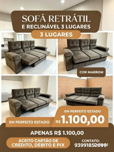 sofá retrátil e reclinável 