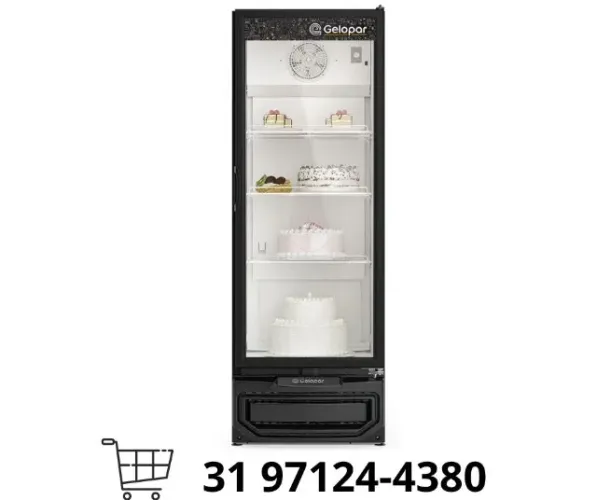 Refrigerador Expositor 410L Preto Gelopar