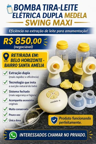 Bomba tira leite elétrica - Dupla - Medela Swing Maxi