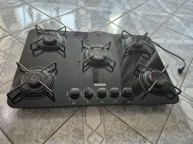 Cooktop 5 Bocas Tramontina a Gás Vidro Temperado Acendimento Automatico