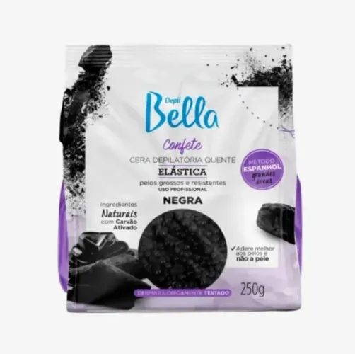 Cera Confete Elastica Negra Depil Bella 250g