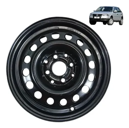 Roda Ferro Aro 14 4 Furo Volkswagen Gol G3 G4 2000 2001 2012 Preto