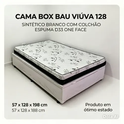 CAMA BOX VIÚVA COM COLCHÃO