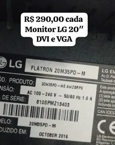 Monitor LG 20" Giratório