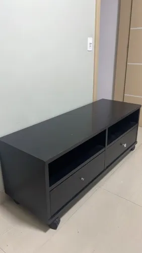 Rack de madeira tok stok preto 