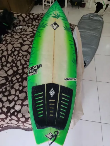 Prancha de surf Silversurf 6,1 PU + Leash Elite + Capa Silver Surf 