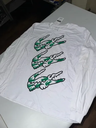 Camiseta Manga Longa Lacoste Branca
