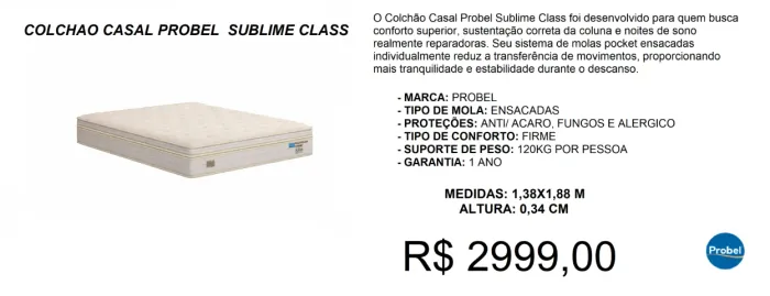 Colchão casal probel super confortável - a pronta entrega