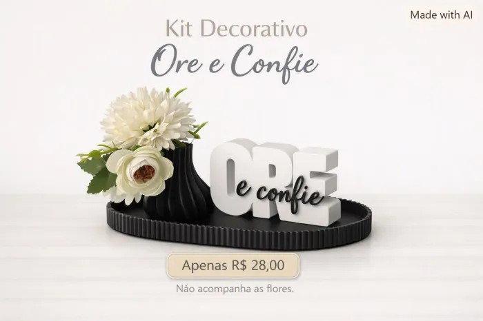 Kit vaso + bandeja + ore e confie