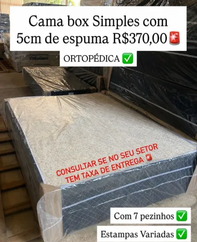 Cama box simples com 5cm de espuma