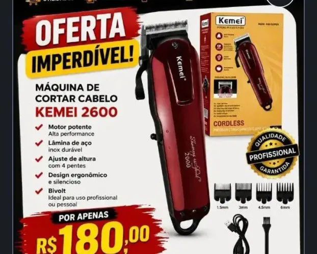 Maquina de cortar cabelo Kemei profissional 2600