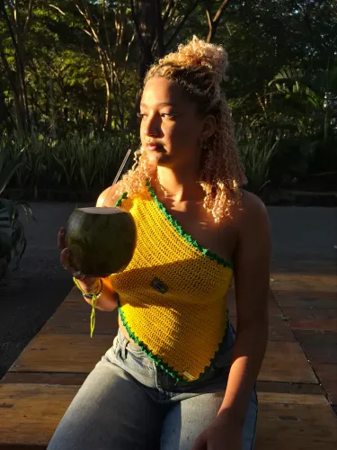 Cropped de crochê do Brasil