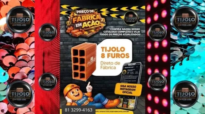 tijolo 8 furos compre direto do produtor 