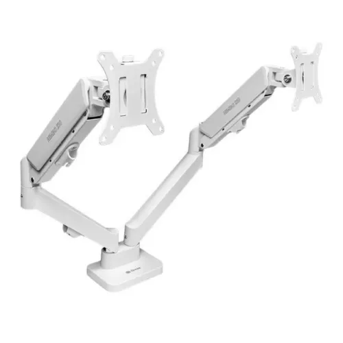suporte articulado com pistao a gas para 2 monitores 13 a 32 branco zinnia nimbo 210 novo 