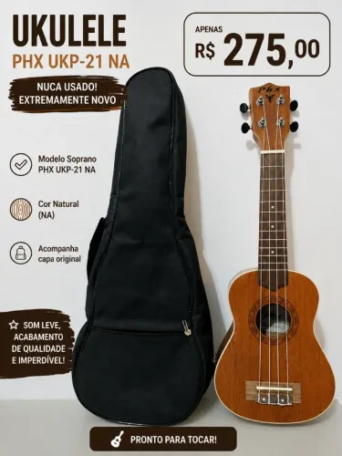 Ukulele Novo Com Capa