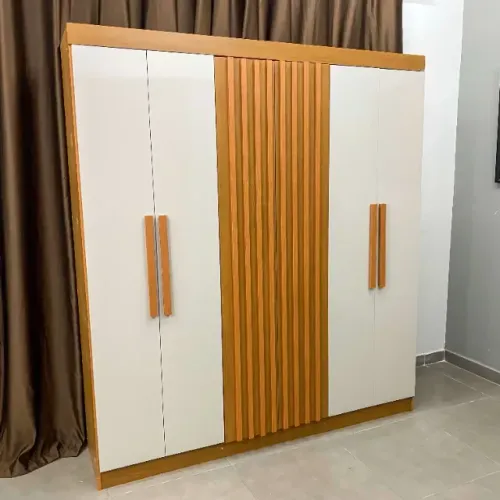 Guarda Roupa Casal 100% MDF 6 Portas 2 Gavetas Ripado Cairo