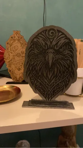 Águia em MDF decorativa para sala gravação a laser.