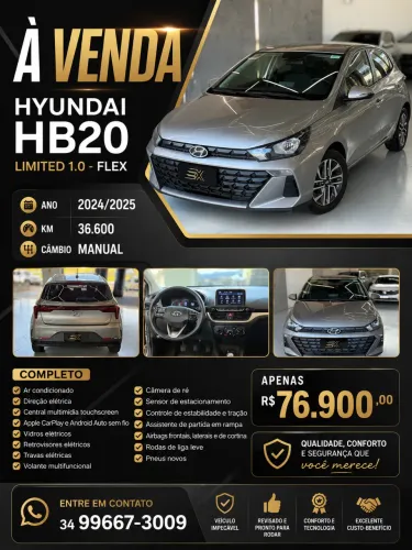 Hyundai HB20 Limited Plus1.0 Flex 12V Mec. 2025