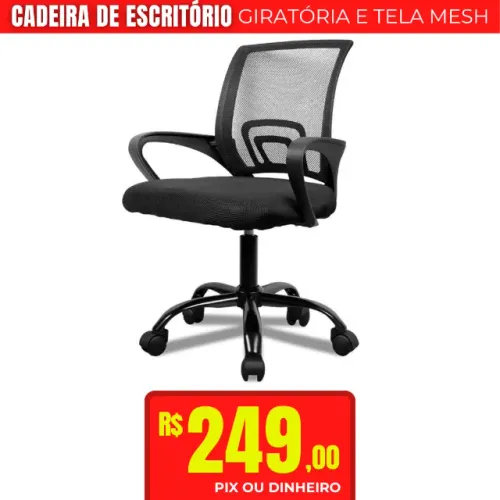 CADEIRA DE ESCRITÓRIO GIRATÓRIA TELA MESH