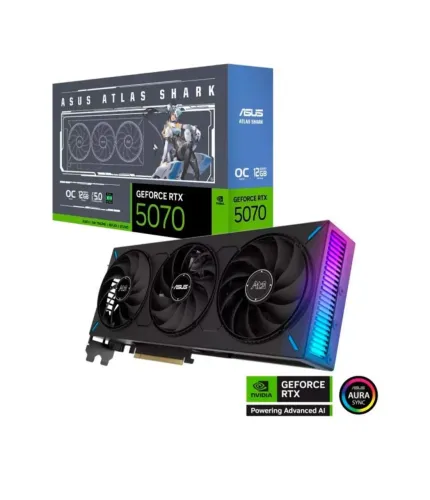 Placa de Vídeo ASUS ATS RTX 5070 12G<br>NVIDIA Geforce, 12GB, GDDR7, Triple Fan,
