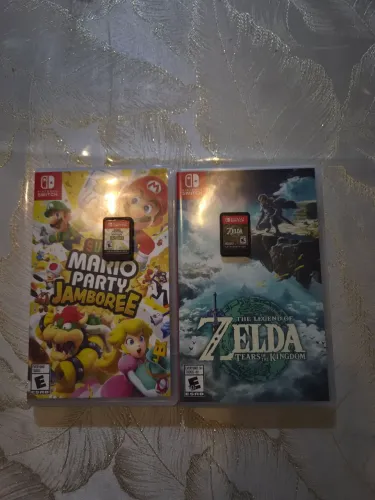 Nintendo switch Zelda Totk, Mario Party Jamboree na Caixa