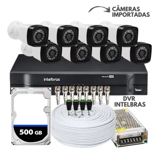 Kit Camera intelbras 8 canais