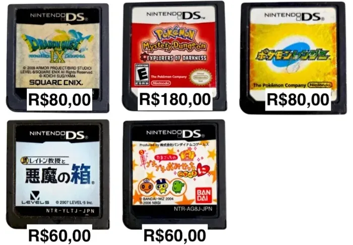 JOGOS NINTENDO DS JAPONÊS - ORIGINAIS - TESTADOS E HIGIENIZADOS - FUNCIONANDO 100%