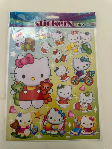 cartela de adesivos a4 hello kitty adesivos antigos papelaria anos 2000 vintage