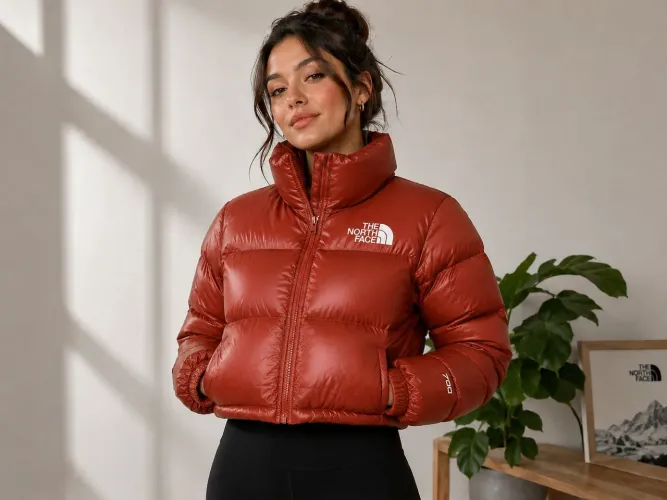 Jaqueta The North Face Nuptse Cropped impermeável e térmica