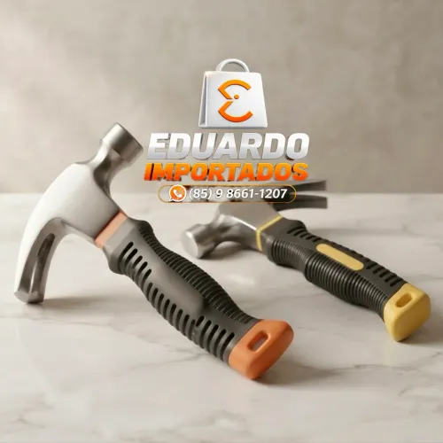 Martelo Portátil 16cm com cabo emborrachado, serviços consertos manutenção obra
