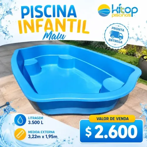 Vendo Piscina Nova de Fibra Infantil 3.500L - Direto da Fábrica $ 2.600