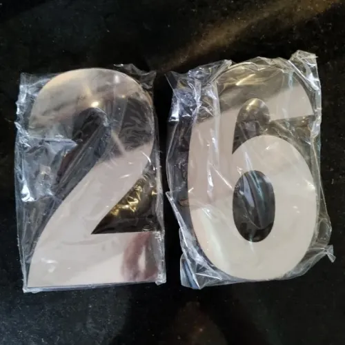 Números de Aço Inox Polido 1, 2, 6, 9 letra Q e R Novos