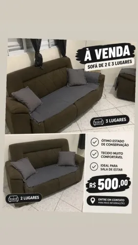 Sofá 2 e 3 lugares usado mais em ótimo estado