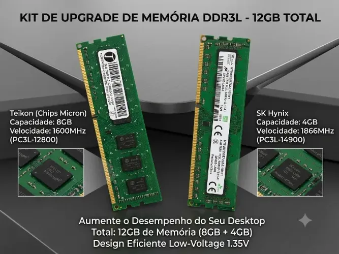 Memórias DDR3 1600MHz | 8GB + 4GB | Testadas | R$100 / R$50