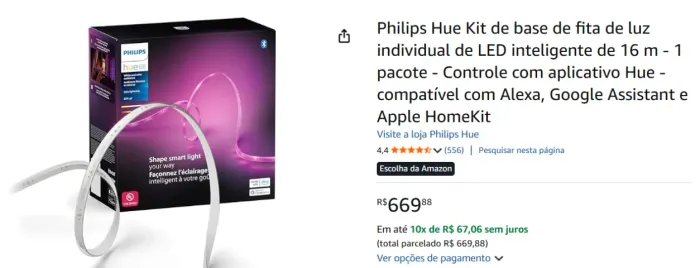 Fita led philips hue - PRODUTO NOVO LACRADO, CAIXA INTACTA