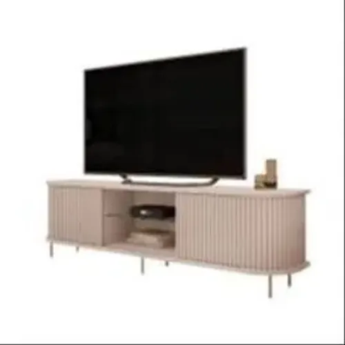 BANCADA CEDRO/OFF WHITE p\TV Até 75 Polegadas 2 Portas Ripado (Em até 10x Sem Juros)