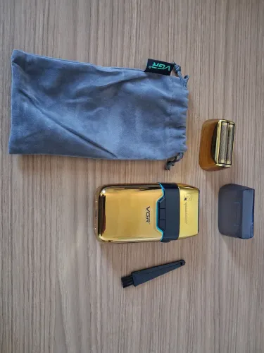 barbeador elétrico vgr v-350 dourado