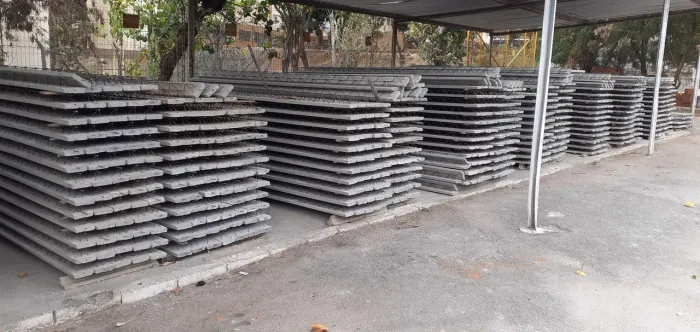 LAJE, CONCRETO, CHAPÉU E MURO PRE-MOLDADOS.