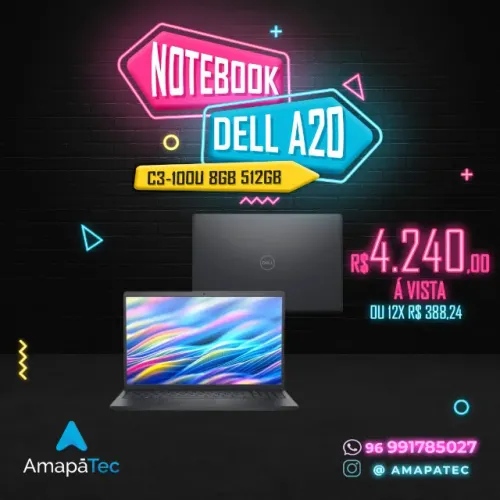 Notebook Dell 15 Intel Core 3 100U 8GB RAM SSD 512GB