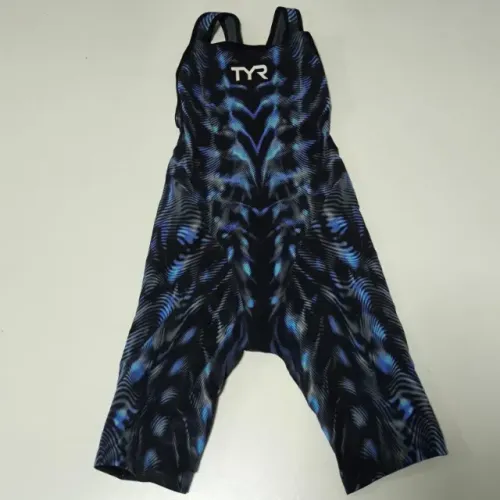 Trajes de Natação TYR Venzo Genesis Steel Blue Costas Fechadas