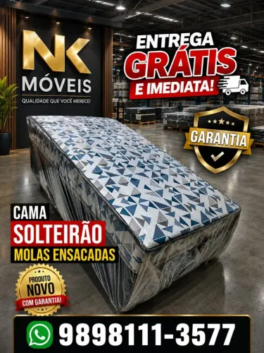 Camas de solteiro e solteirão de espuma e molas novas, PEÇA JÁ A SUA