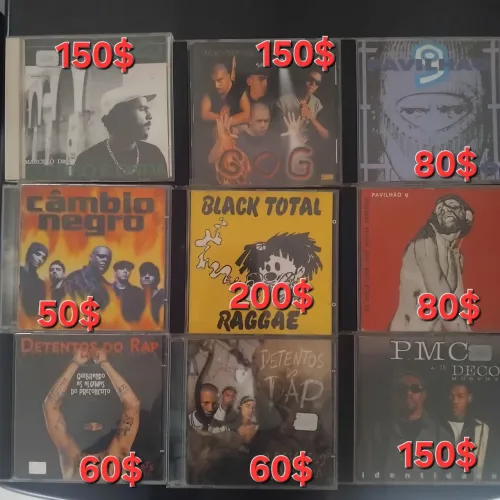 9 cds Rap Rip Hop das antigas Marcelo D2 BlackTotal Detentos e Pavilhao 9