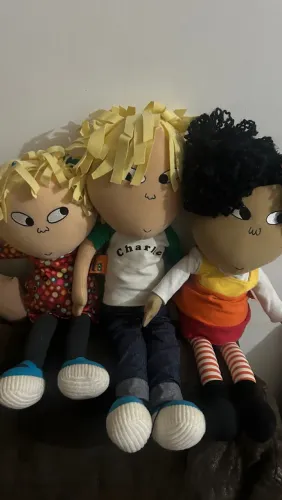 ? BONECOS ORIGINAIS CHARLIE, LOLA E LOTTA ? TRIO COMPLETO ORIGINAL ?