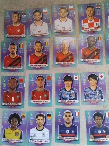 25 Figurinhas comuns da copa 2022, sem repetição