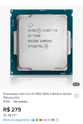 Intel Core i5 7ª (TENHO PEÇAS LEIA DESCRIÇÃO)