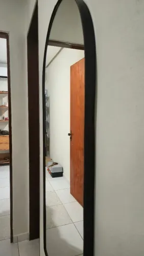 Espelho Oval 110x50 Base Reta - Elegância